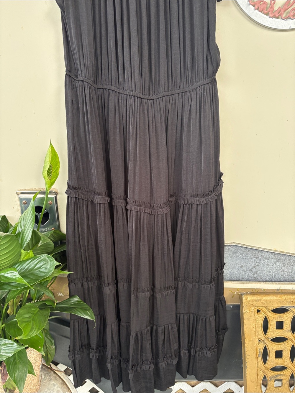 Sam Edelman Black Ruffle-Tier Maxi Dress - Picture 6 of 8